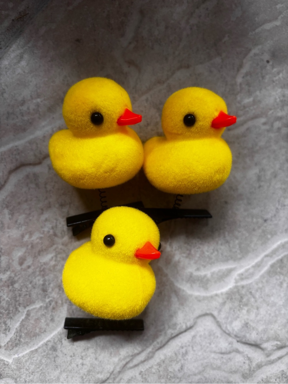 Yellow Duckling Hair Clips for Kids - Cute Pom Pom Duck Accessories
